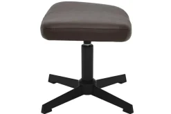 Design Hocker VOGUE 45cm brandy braun Kunstleder drehbar schwarze Metallbeine Fußhocker