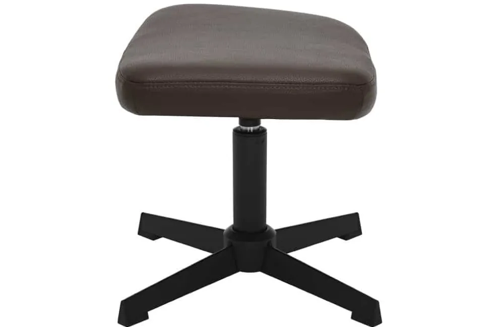 Design Hocker VOGUE 45cm brandy braun Kunstleder drehbar schwarze Metallbeine Fußhocker