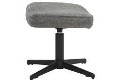 Design Hocker VOGUE 45cm grau Samt drehbar schwarze Metallbeine Fußhocker