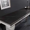 Design Konsolentisch MODERN BAROCK 140cm schwarz anthrazit chrom Keramik Marmor