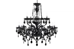 Design Kronleuchter BLACK CRYSTAL XL 80cm schwarz Acryl 15-armig Lüster