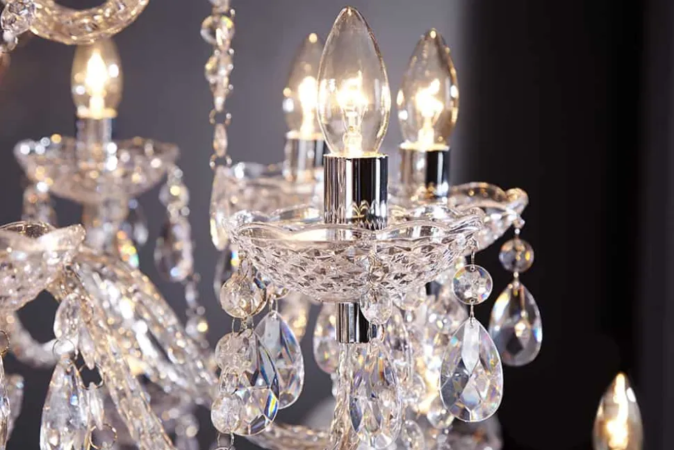 Design Kronleuchter CRYSTAL XXL 120cm klar Acryl 30-armig Kristall-Lampe