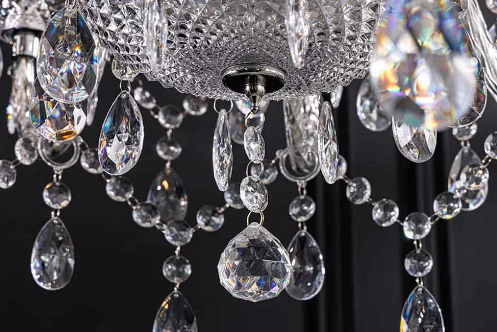 Design Kronleuchter CRYSTAL XL 80cm klar Acryl 15-armig Lüster
