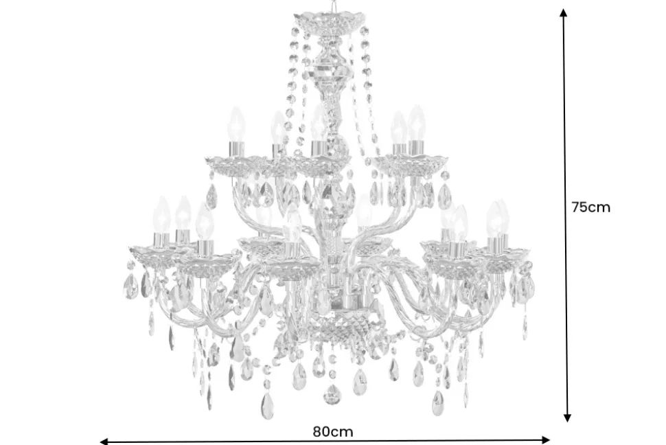 Design Kronleuchter CRYSTAL XL 80cm gold 15-armig Lüster Kristall-Lampe