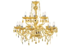 Design Kronleuchter CRYSTAL XL 80cm gold 15-armig Lüster Kristall-Lampe