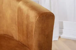 Design Lounge Sessel HEMINGWAY senfgelb Samt Armlehnen Cocktailsessel