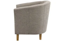 Design Lounge Sessel HEMINGWAY taupe Strukturstoff mit Armlehnen Cocktailsessel