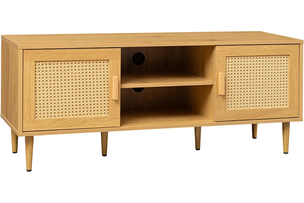 Design Lowboard VIENNA 120cm natur Wiener Geflecht Rattan TV-Board
