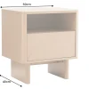 Design Nachttisch SAVOY 50cm grau beige greige Keramik Travertin Beistelltisch