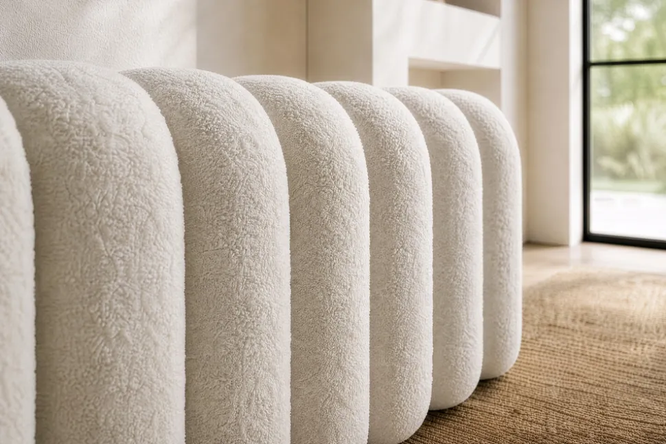 Design Polsterbank VOGUE 95cm beige Bouclé Bettbank