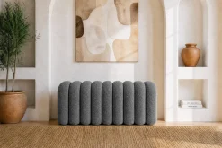 Design Polsterbank VOGUE 95cm grau Bouclé Bettbank