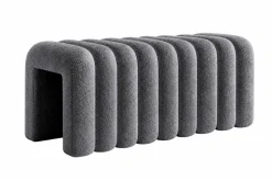 Design Polsterbank VOGUE 95cm grau Bouclé Bettbank
