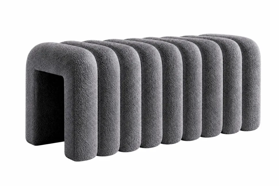 Design Polsterbank VOGUE 95cm grau Bouclé Bettbank
