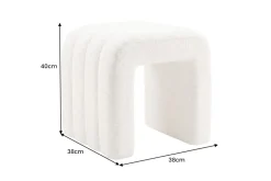 Design Polsterhocker VOGUE 40cm beige Bouclé Sitzhocker