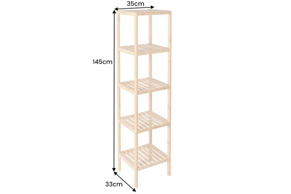 Design Regal LAGOON SPA 145cm Bambusholz vier Fächer Badregal
