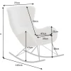 Design Schaukelstuhl SCANDINAVIA SWING weiß Bouclé Sessel schwarz Metall