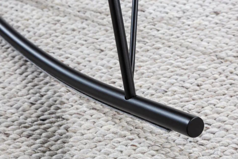 Design Schaukelstuhl SCANDINAVIA SWING champagner greige Samt Schaukelsessel