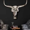 Design Schädel MATADOR 70cm silber Aluminium Wanddekoration