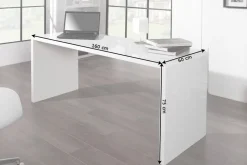 Design Schreibtisch FAST TRADE 160cm weiß Hochglanz Computertisch