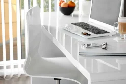 Design Schreibtisch FAST TRADE 140cm weiß Hochglanz Bürotisch