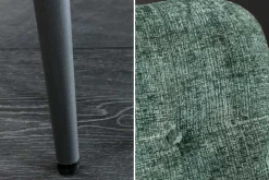 Design Sessel SCANDINAVIA grün Chenille Cremona schwarz Metall mit Armlehne