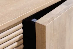 Design Sideboard ART DECO 170cm weiß gekälkt Mangoholz massiv 3D-Front