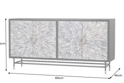 Design Sideboard HERITAGE 160cm Mosaik-Intarsien Kunsthandwerk