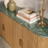 Design Sideboard VENEZIANO 170cm messing Mangoholz grün Marmor gold