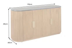 Design Sideboard VENEZIANO 170cm messing Mangoholz grün Marmor gold