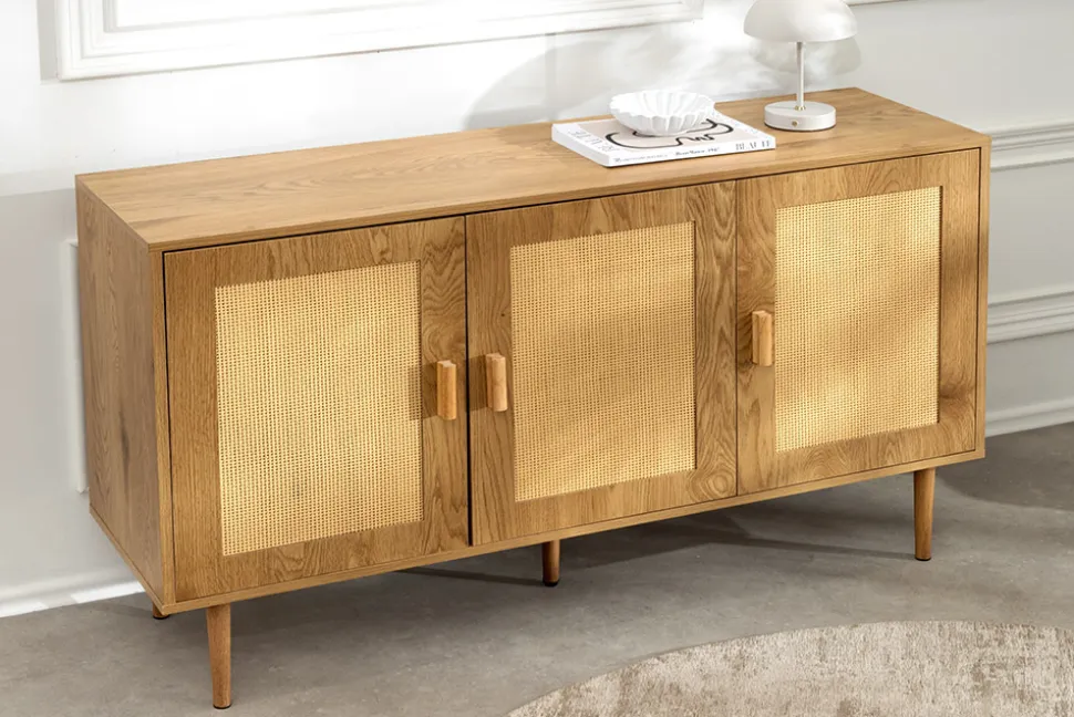 Design Sideboard VIENNA 120cm natur Wiener Geflecht Kommode