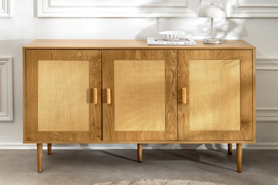 Design Sideboard VIENNA 120cm natur Wiener Geflecht Kommode