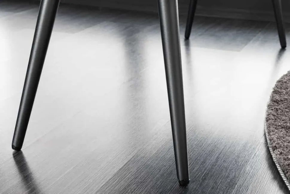 Design Sitzbank BOUTIQUE 100cm antik taupe Microfaser schwarze Metallbeine Polsterbank