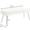 Design Sitzbank BOUTIQUE 100cm beige Cord schwarze Metallbeine Polsterbank