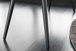 Design Sitzbank BOUTIQUE 100cm dunkelgrau Samt schwarze Metallbeine
