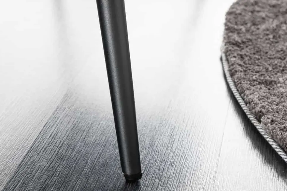 Design Sitzbank BOUTIQUE 100cm dunkelgrau Samt schwarze Metallbeine
