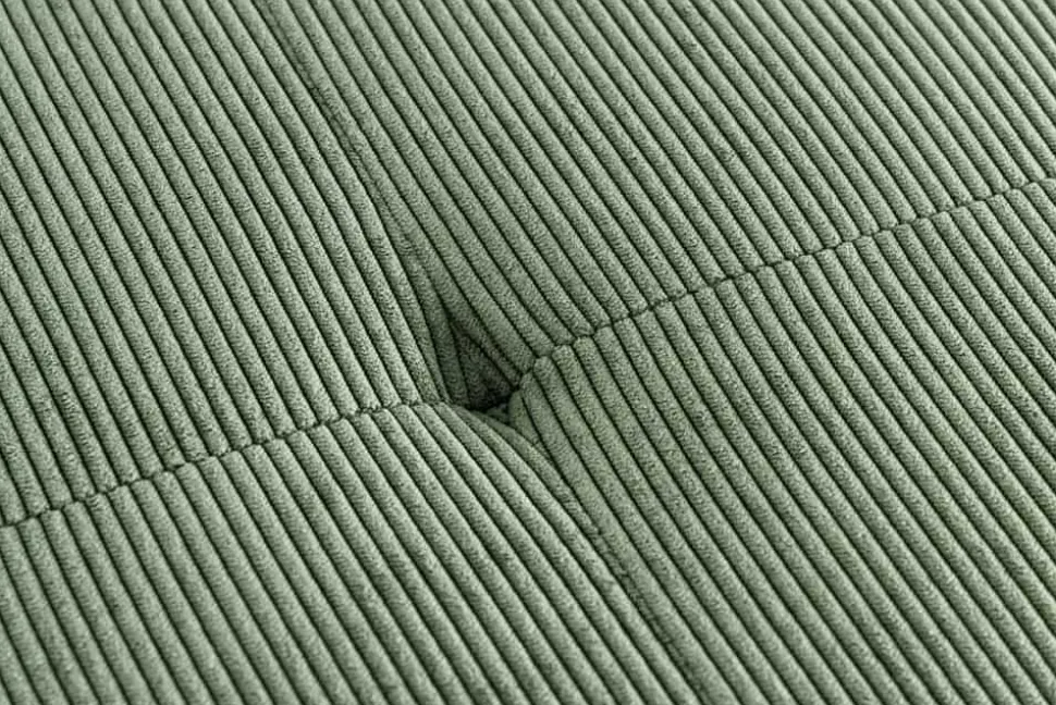 Design Sitzbank BOUTIQUE 100cm grün Cord schwarze Metallbeine