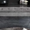 Design Sitzbank BOUTIQUE 100cm grau Strukturstoff schwarze Metallbeine