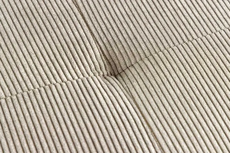 Design Sitzbank BOUTIQUE 100cm hellgrau Cord schwarze Metallbeine