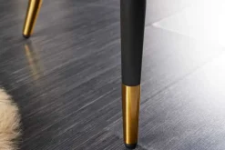 Design Sitzbank PARIS 160cm greige Samt Rückenlehne goldene Fußkappen Retro
