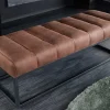 Design Sitzbank PETIT BEAUTÉ 110cm antik braun Microfaser schwarzes Metallgestell