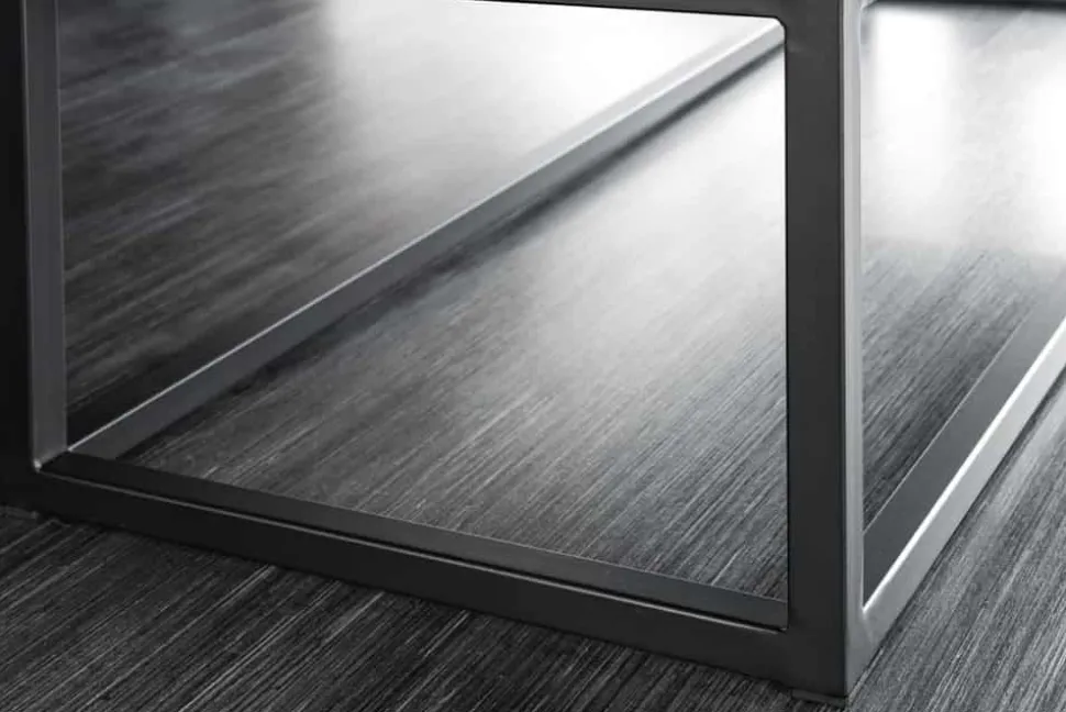 Design Sitzbank PETIT BEAUTÉ 110cm antik braun Microfaser schwarzes Metallgestell