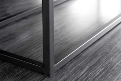 Design Sitzbank PETIT BEAUTÉ 110cm antik braun Microfaser schwarzes Metallgestell