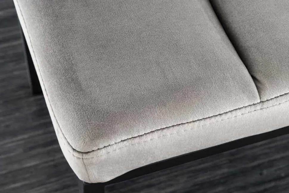 Design Sitzbank PETIT BEAUTÉ 80cm grau Samt schwarzes Gestell