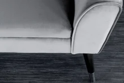 Design Sitzbank SCARLETT 90cm grau silber Samt