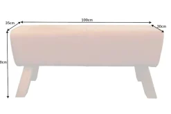 Design Sitzbank TURNBOCK 100cm cognac Echtleder Mangoholz Retro Sitzhocker