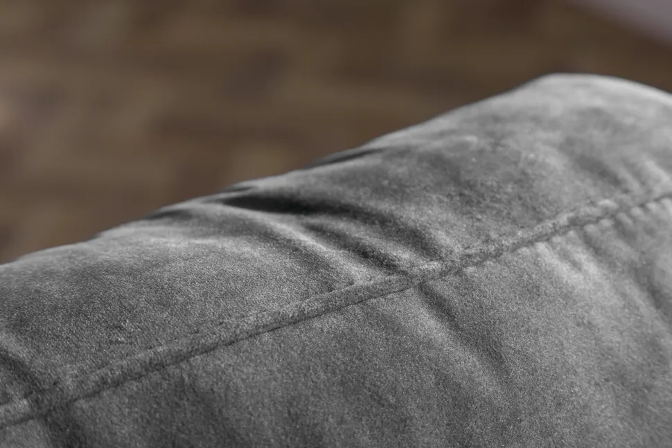 Design 3-Sitzer Sofa COZY VELVET 220cm grau Samt Federkern Lounge