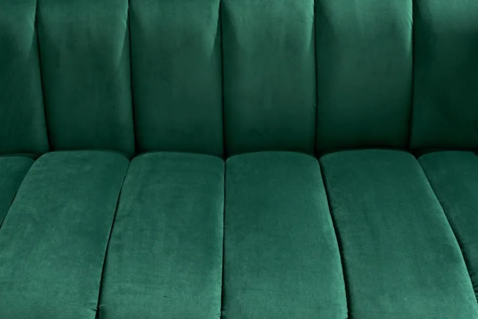 Design 2-Sitzer Sofa NOBLESSE 165cm smaragdgrün Samt Federkern goldene Metallfüße