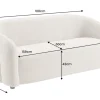 Design Sofa VOGUE 200cm beige Chenille Cremona 3-Sitzer Couch mit Nosagfederung