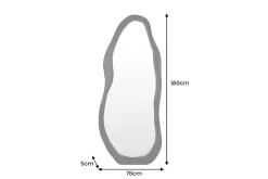 Design Spiegel ORGANIC 180cm schwarz Standspiegel Wandspiegel abgerundeter Rahmen
