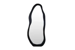 Design Spiegel ORGANIC 180cm schwarz Standspiegel Wandspiegel abgerundeter Rahmen